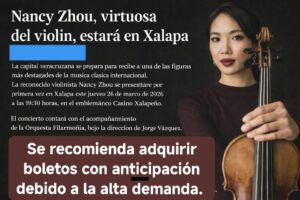 NANCY ZHOU, VIRTUOSA DEL VIOLÍN SE PRESENTARÁ EN XALAPA.